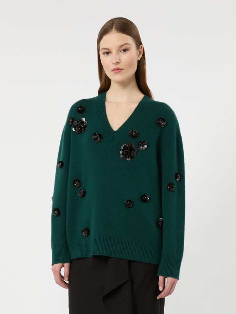 Wide-fit wool and cashmere sweater - GREEN - Max Mara - 2