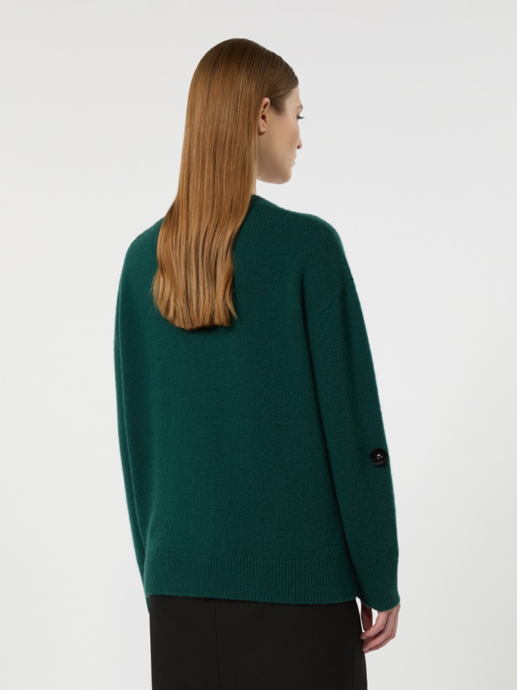 Wide-fit wool and cashmere sweater - GREEN - Max Mara - 3