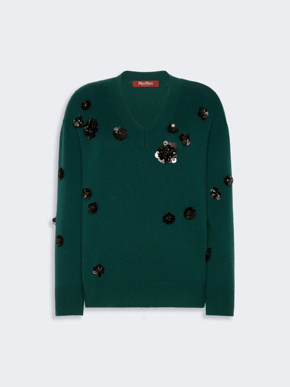 Wide-fit wool and cashmere sweater - GREEN - Max Mara - 5
