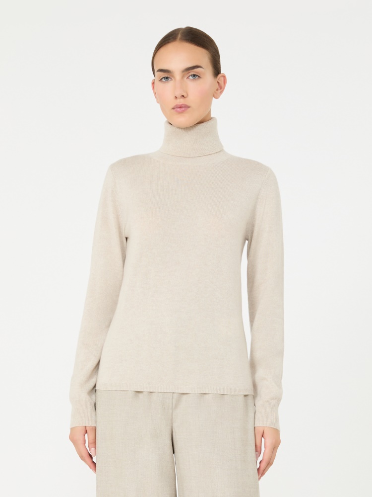Wool and cashmere turtleneck sweater - BEIGE - Max Mara - 2