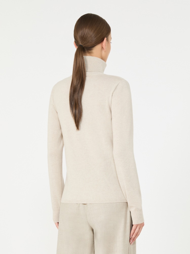 Wool and cashmere turtleneck sweater - BEIGE - Max Mara - 3