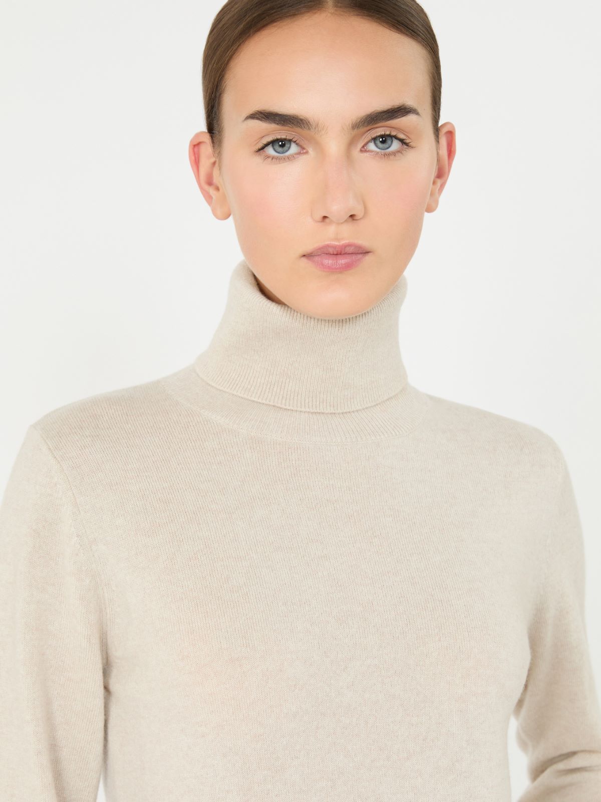 Wool and cashmere turtleneck sweater - BEIGE - Max Mara - 4