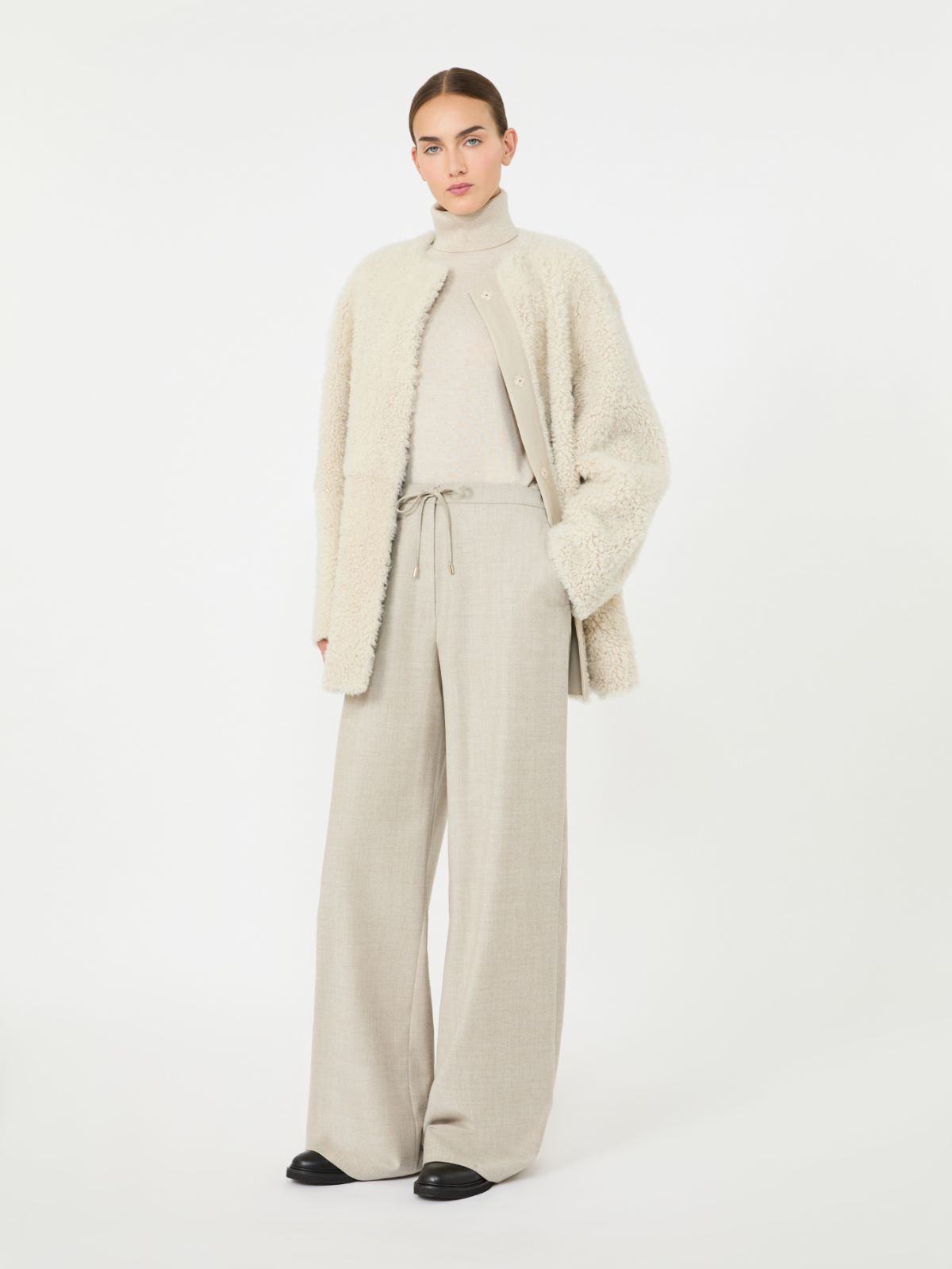 Wool and cashmere turtleneck sweater + BEIGE - Max Mara