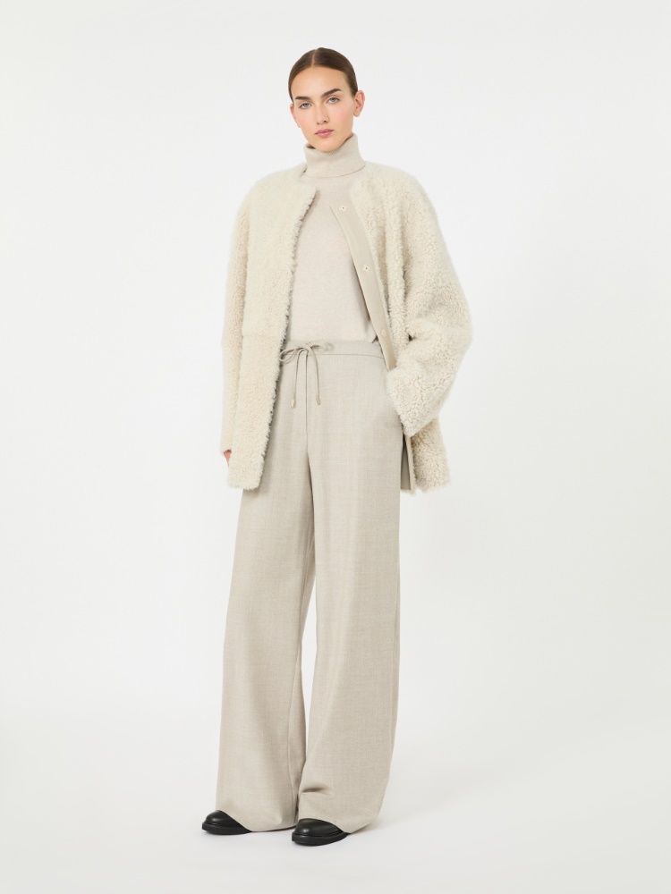 Wool and cashmere turtleneck sweater - BEIGE