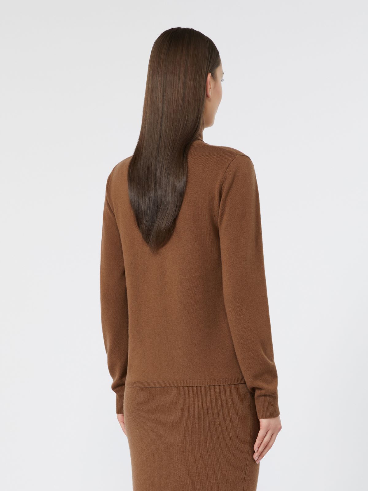 Wool and cashmere turtleneck sweater - TOBACCO - Max Mara - 3