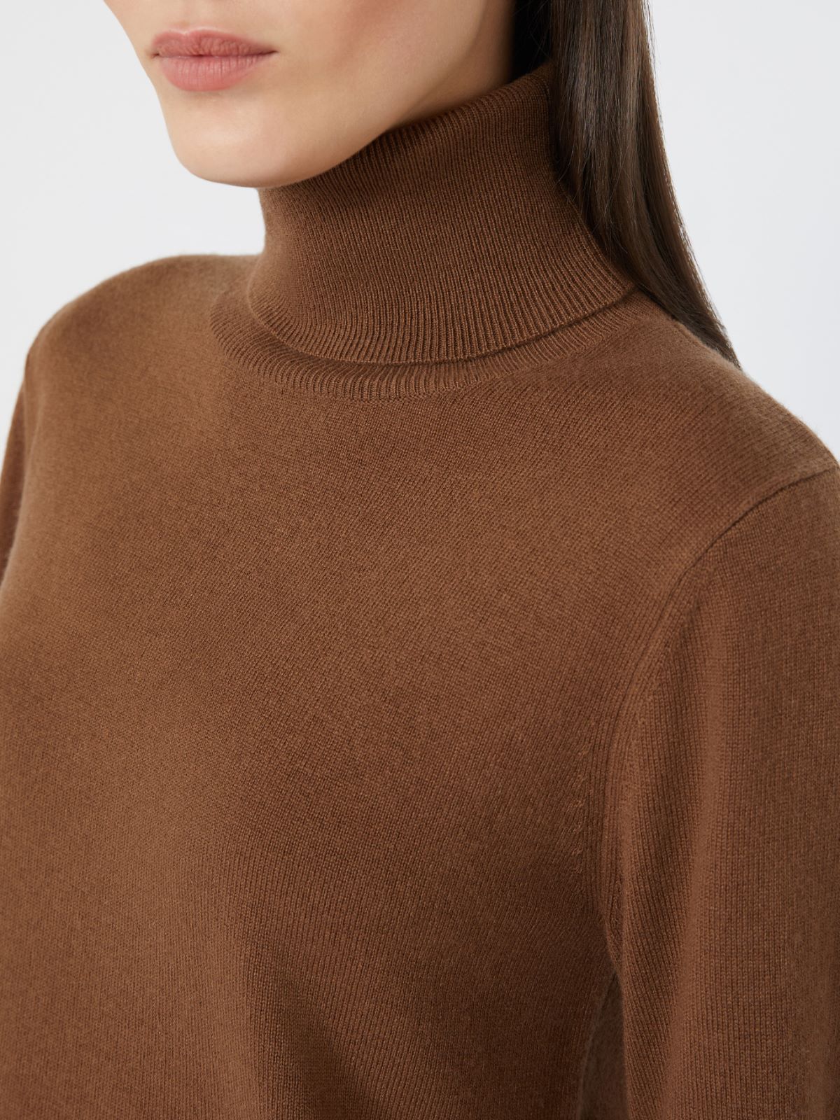 Wool and cashmere turtleneck sweater - TOBACCO - Max Mara - 4