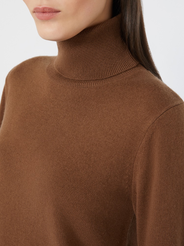 Wool and cashmere turtleneck sweater - TOBACCO - Max Mara - 4