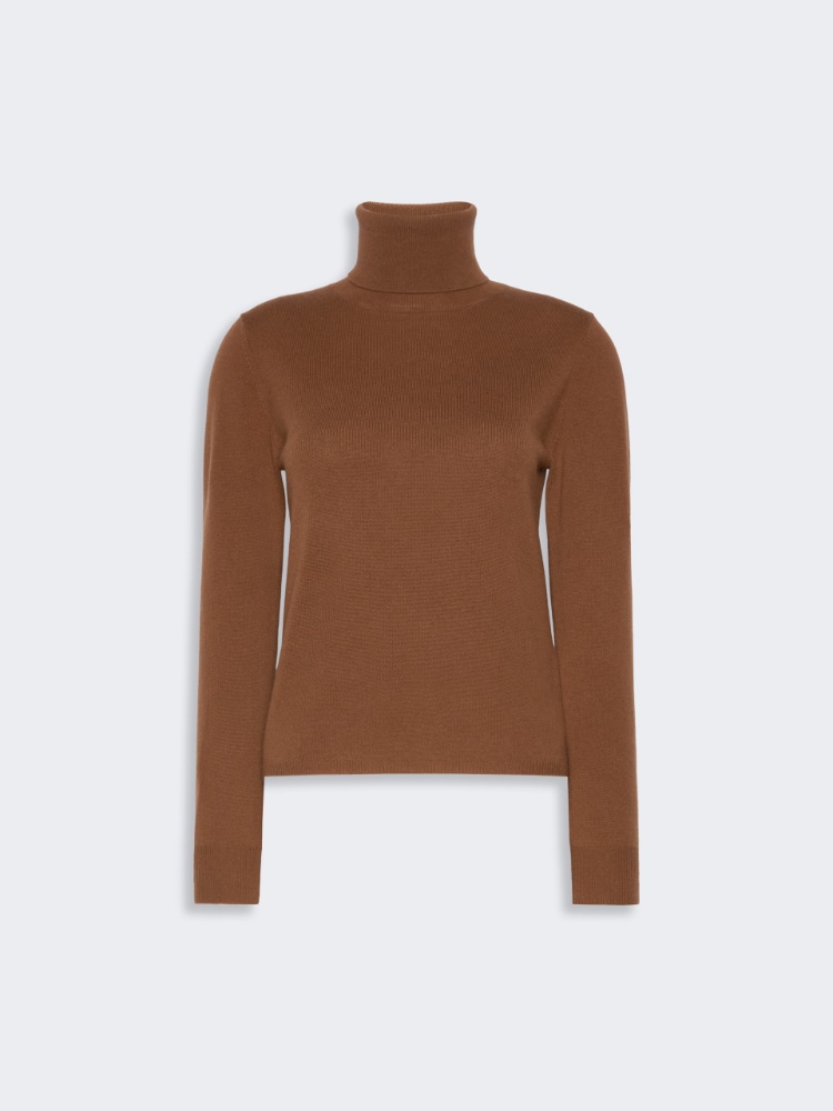Wool and cashmere turtleneck sweater - TOBACCO - Max Mara - 5