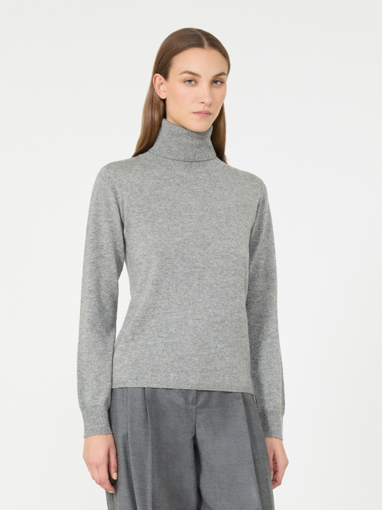 Wool and cashmere turtleneck sweater - MEDIUM GREY - Max Mara - 2