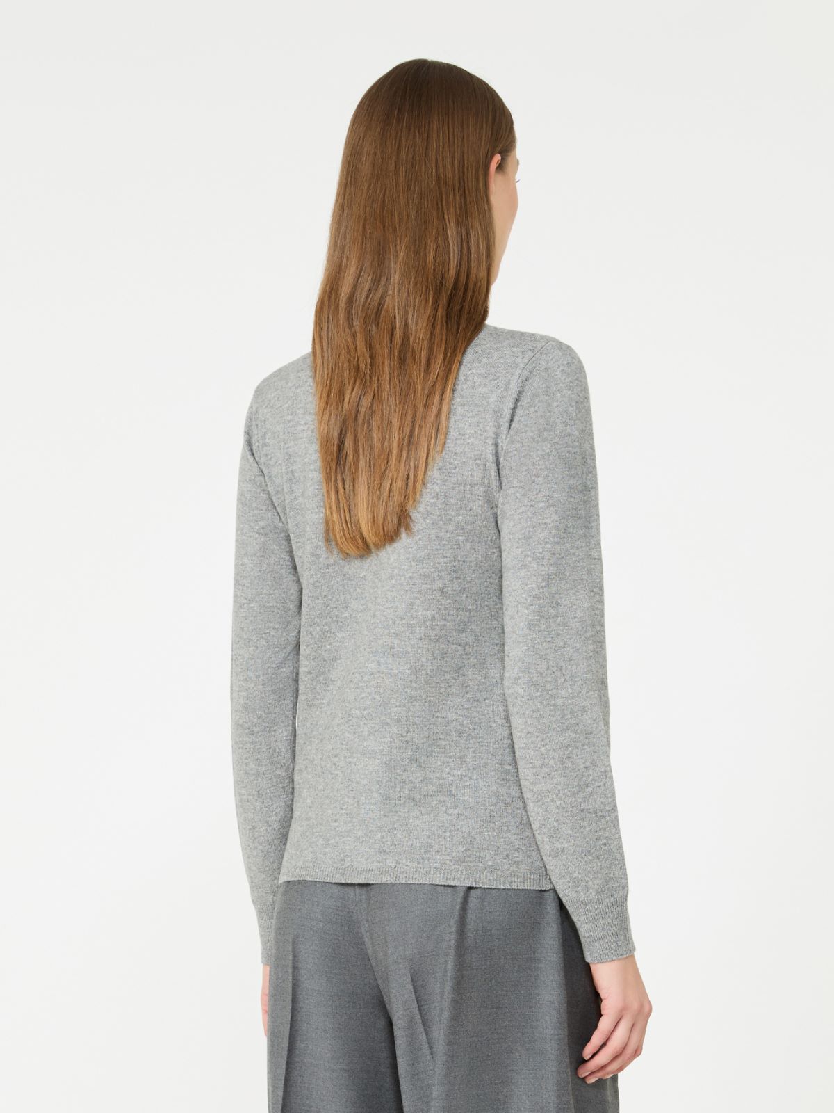 Wool and cashmere turtleneck sweater - MEDIUM GREY - Max Mara - 3