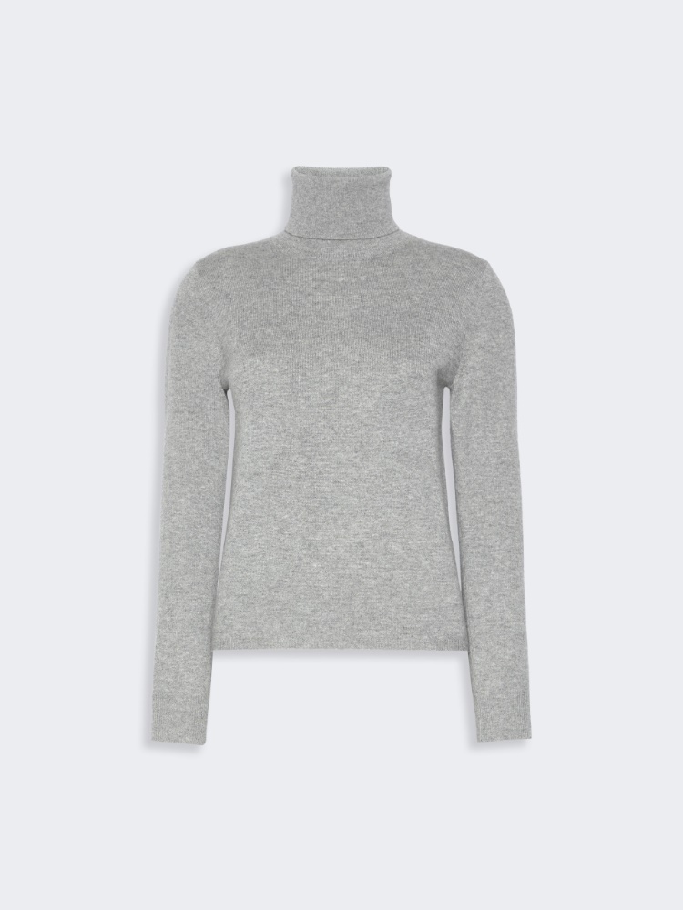 Wool and cashmere turtleneck sweater - MEDIUM GREY