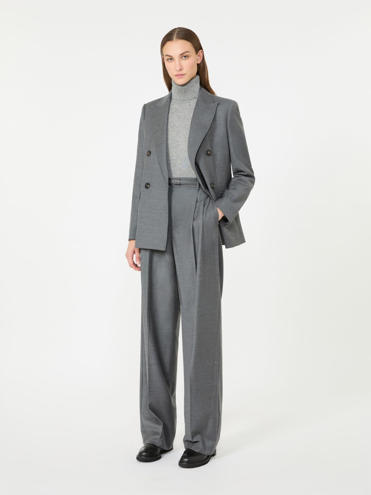 Wool and cashmere turtleneck sweater - MEDIUM GREY - Max Mara