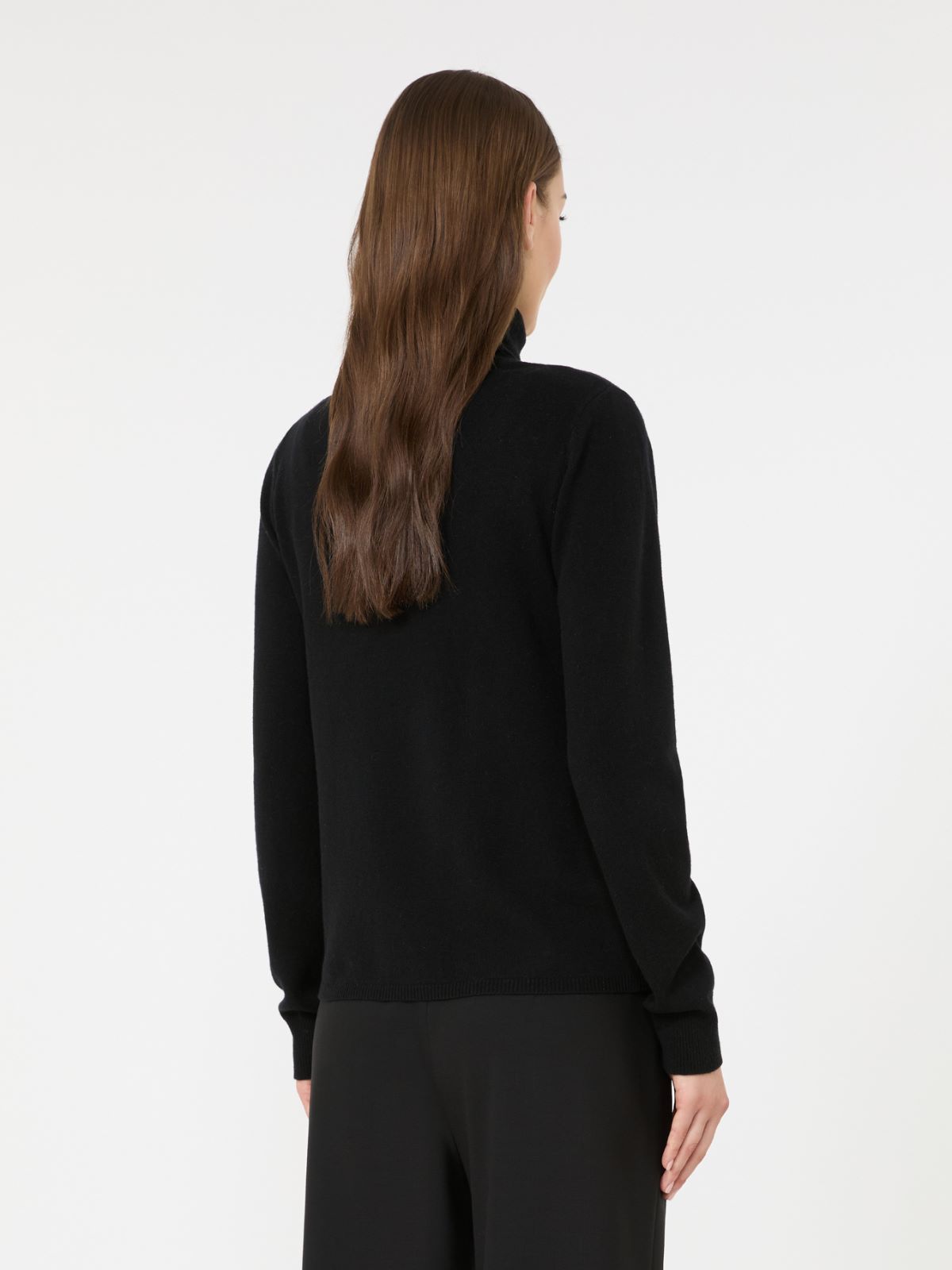 Wool and cashmere turtleneck sweater - BLACK - Max Mara - 3