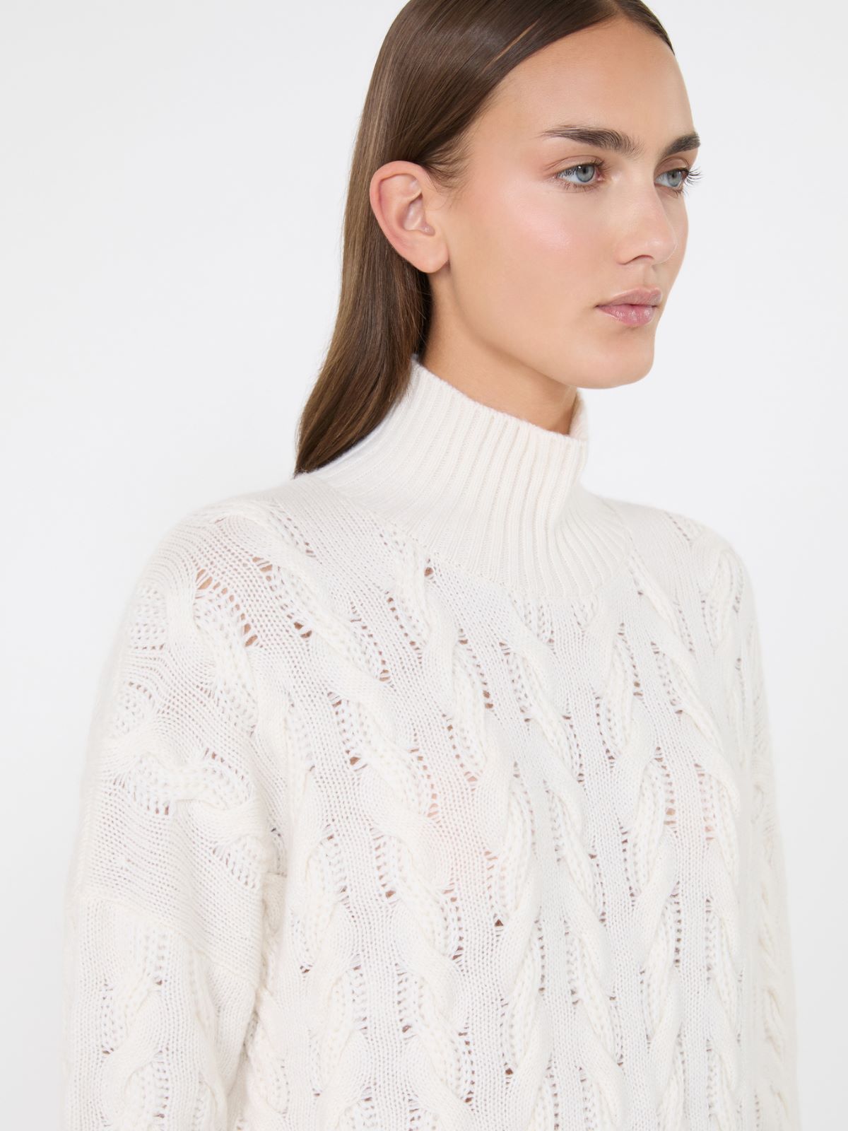 Comfortable wool and cashmere sweater - WHITE - Max Mara - 4
