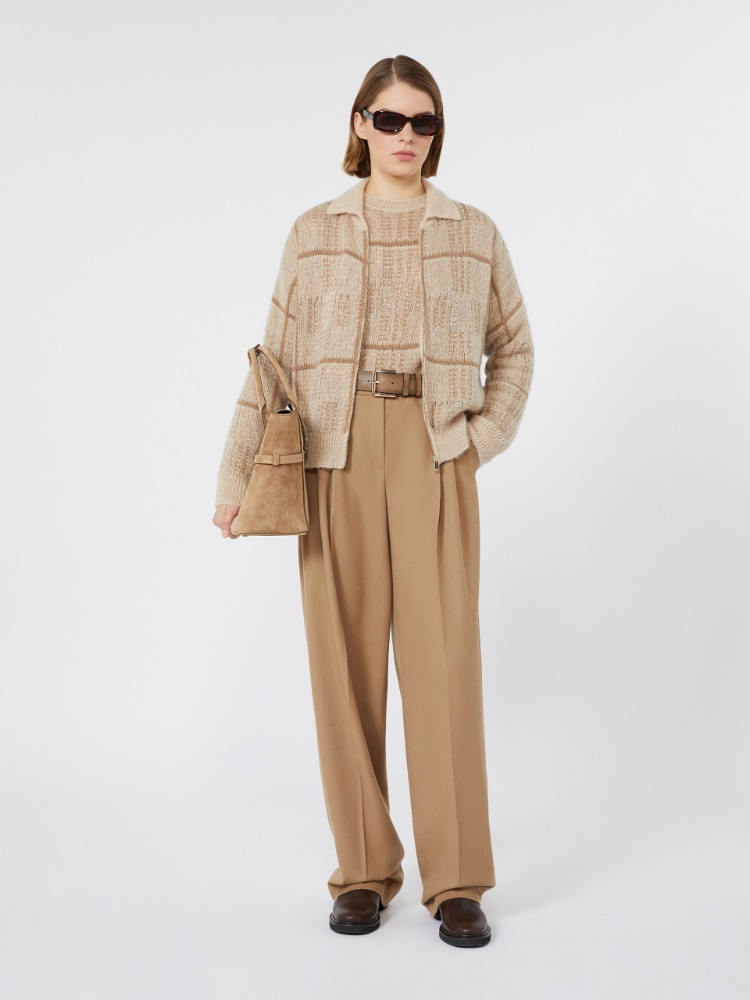 Boxy-fit wool, mohair and cashmere sweater - ECRU - Max Mara