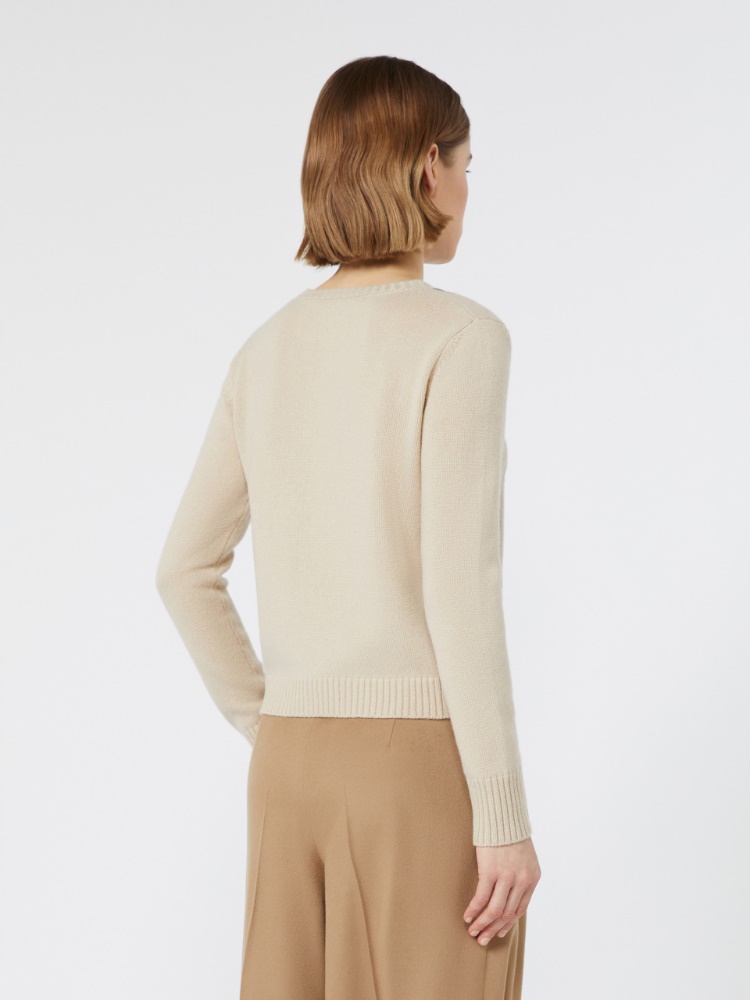 Argyle wool and cashmere sweater - ECRU - Max Mara - 3