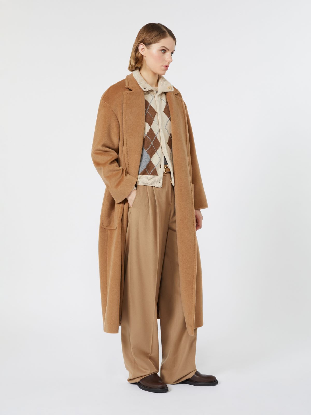 Argyle wool and cashmere sweater + ECRU - Max Mara