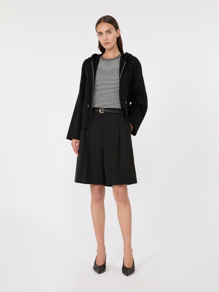 Slim-fit viscose crepe sweater - BLACK WHITE - Max Mara