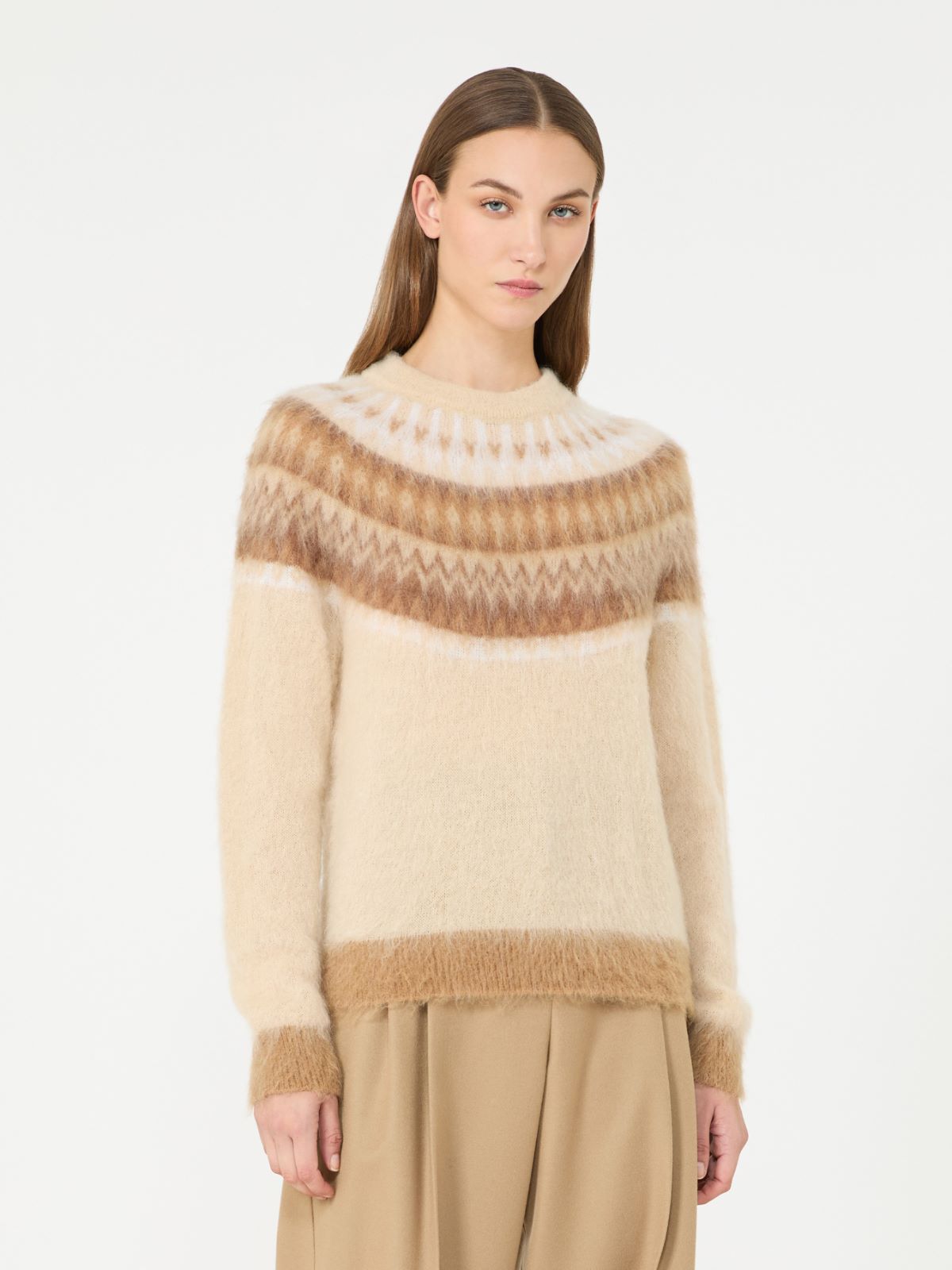 Fair Isle wool and mohair sweater - ECRU - Max Mara - 2