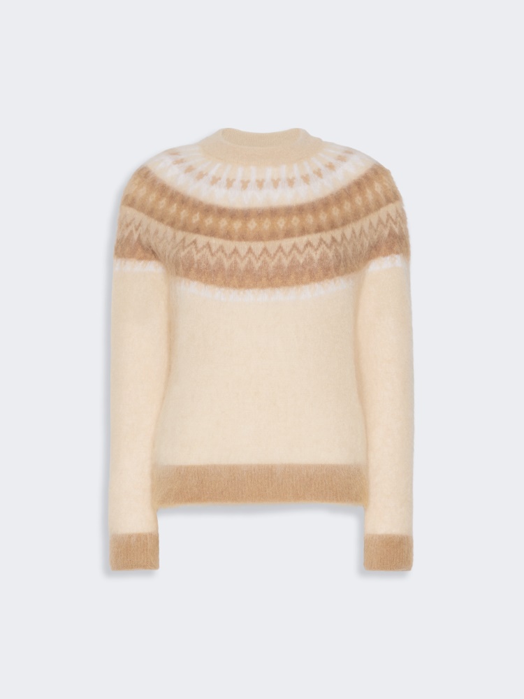 Fair Isle wool and mohair sweater - ECRU