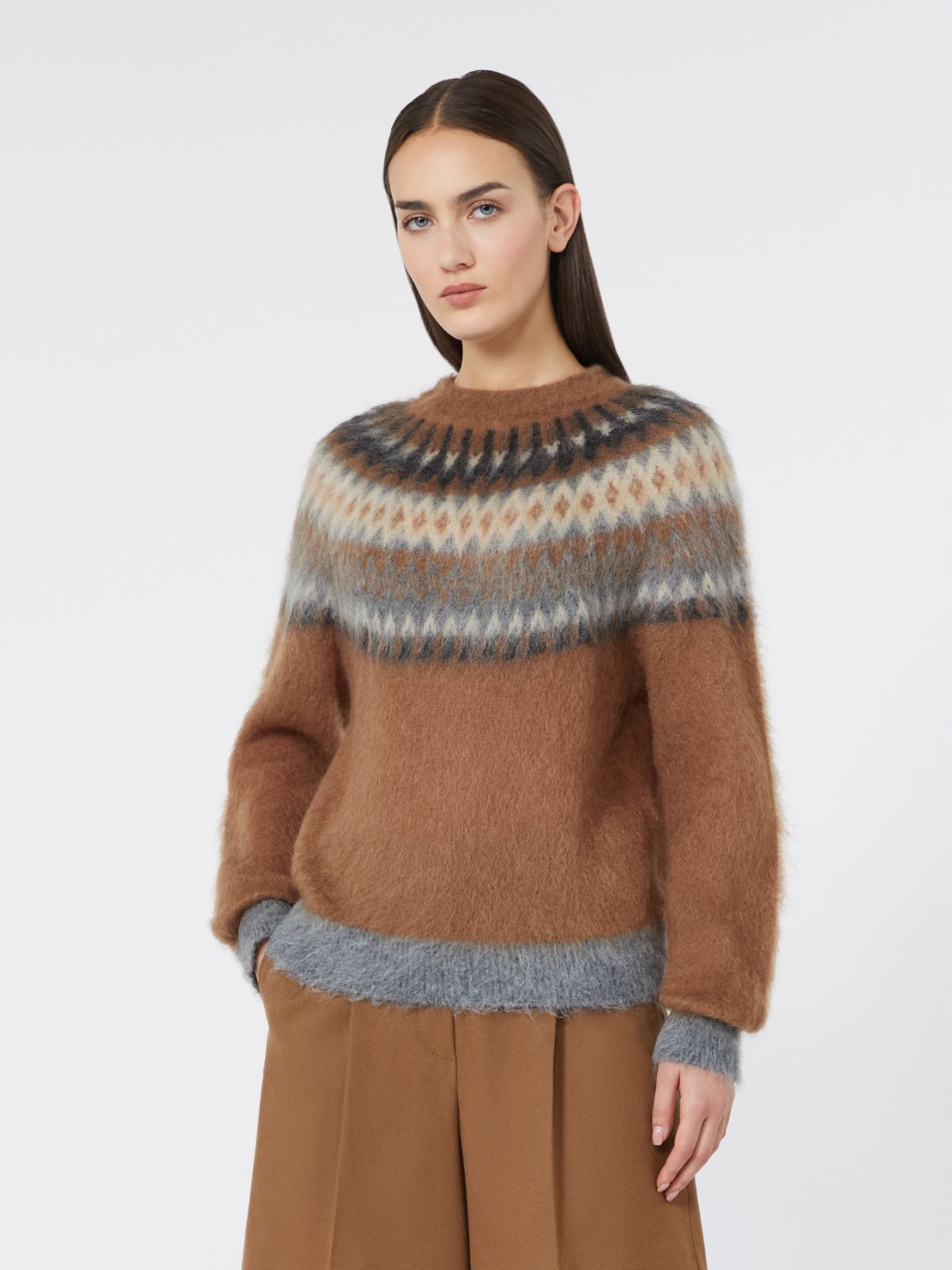 Fair Isle wool and mohair sweater - TOBACCO - Max Mara - 2