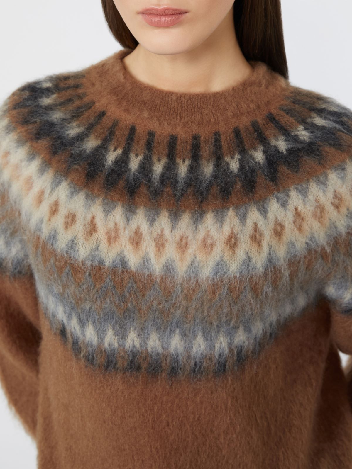 Fair Isle wool and mohair sweater - TOBACCO - Max Mara - 4