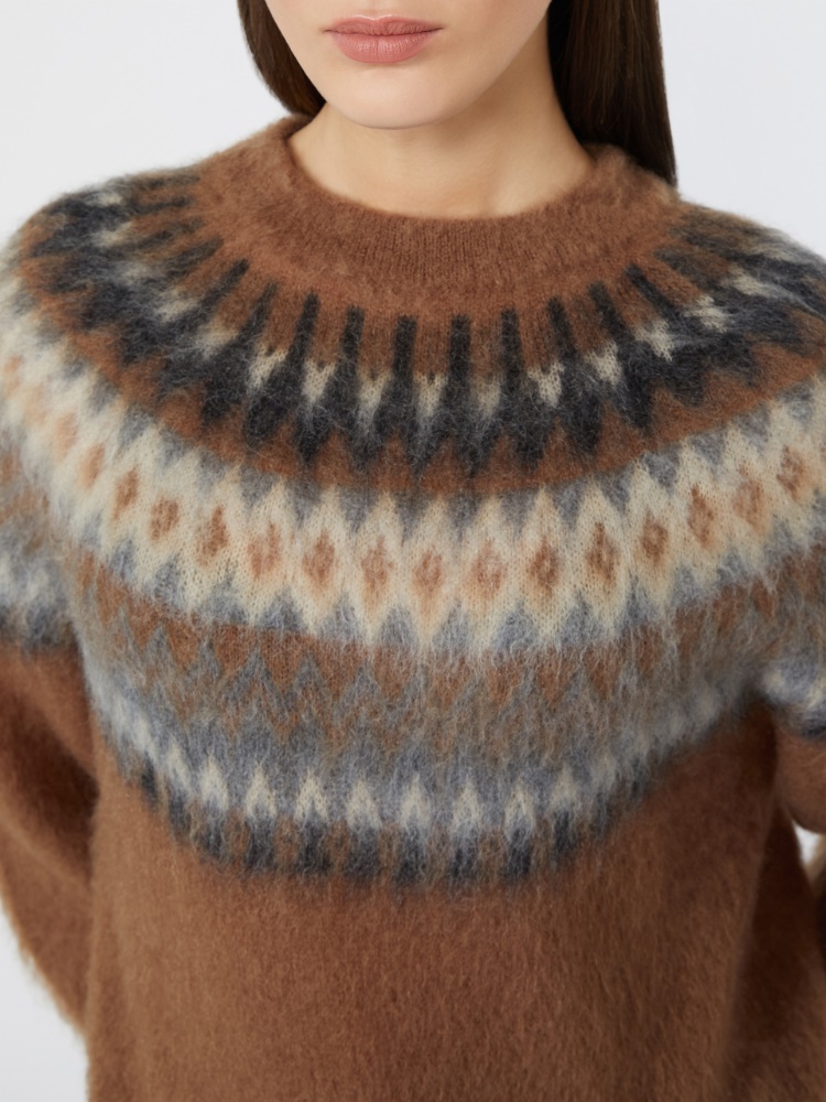 Fair Isle wool and mohair sweater - TOBACCO - Max Mara - 4