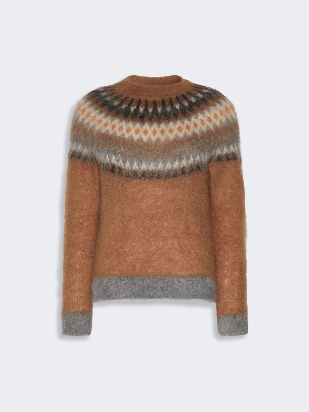 Fair Isle wool and mohair sweater - TOBACCO - Max Mara - 6