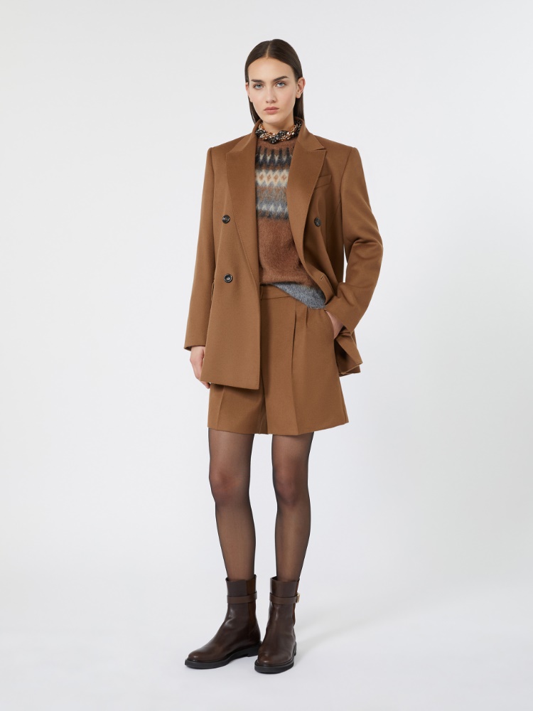 Fair Isle wool and mohair sweater - TOBACCO