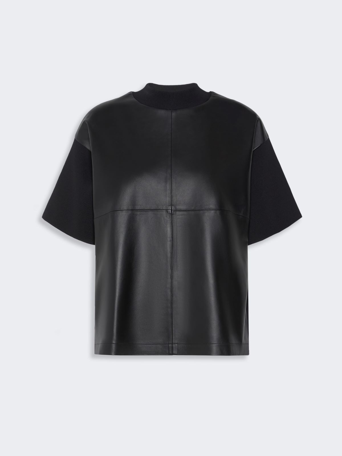 Pull boxy en cuir et crêpe de viscose - NOIR - Max Mara - 5