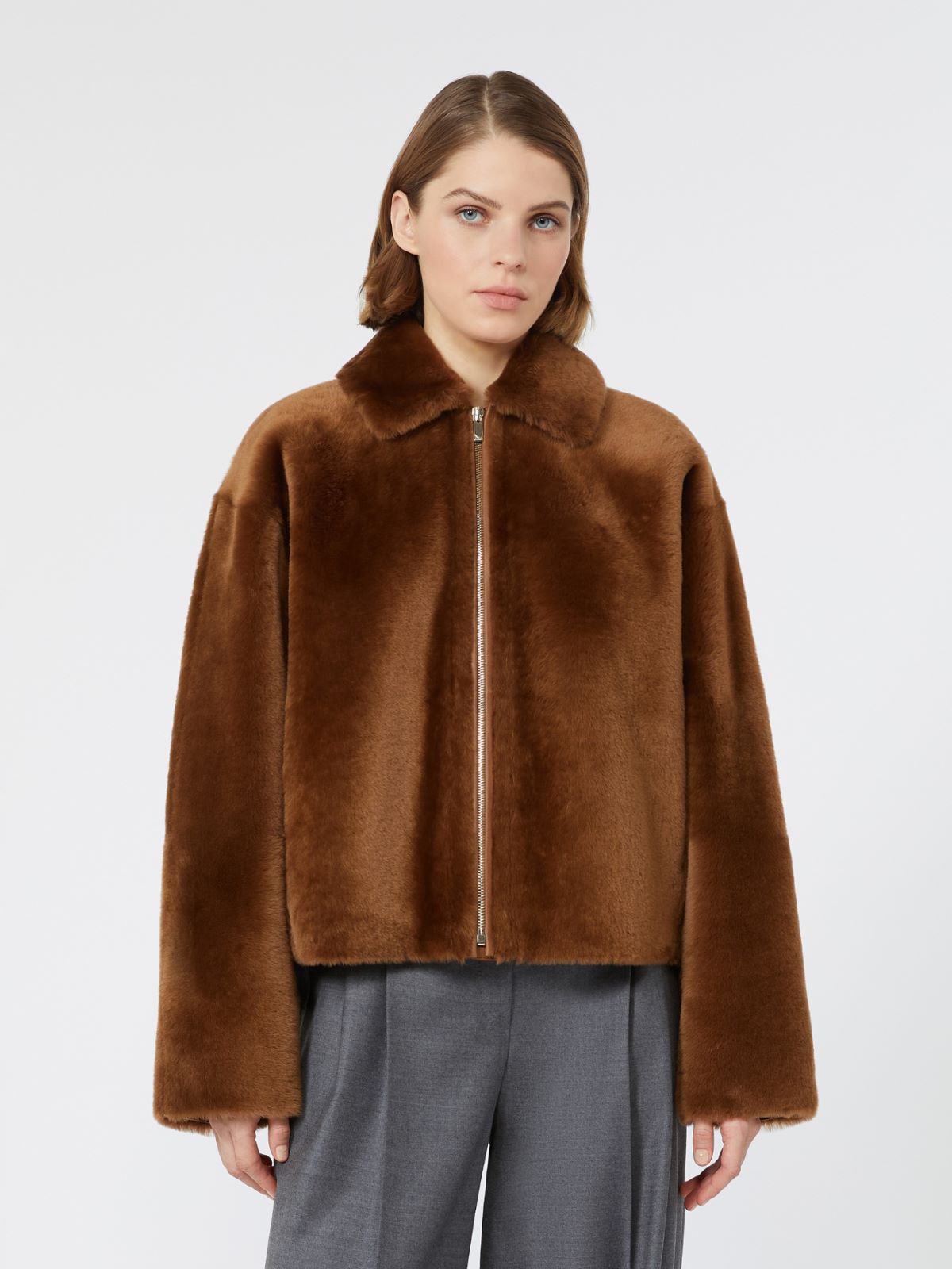 Veste boxy en peau de mouton - CUIR DE VACHE - Max Mara - 2