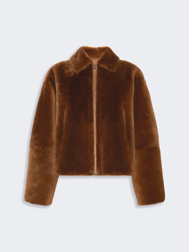 Veste boxy en peau de mouton - CUIR DE VACHE