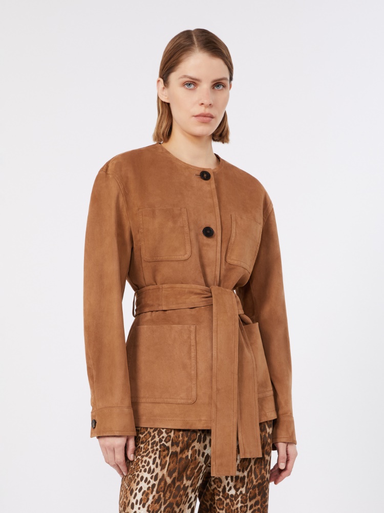 Belted suede jacket - CAMEL - Max Mara - 2