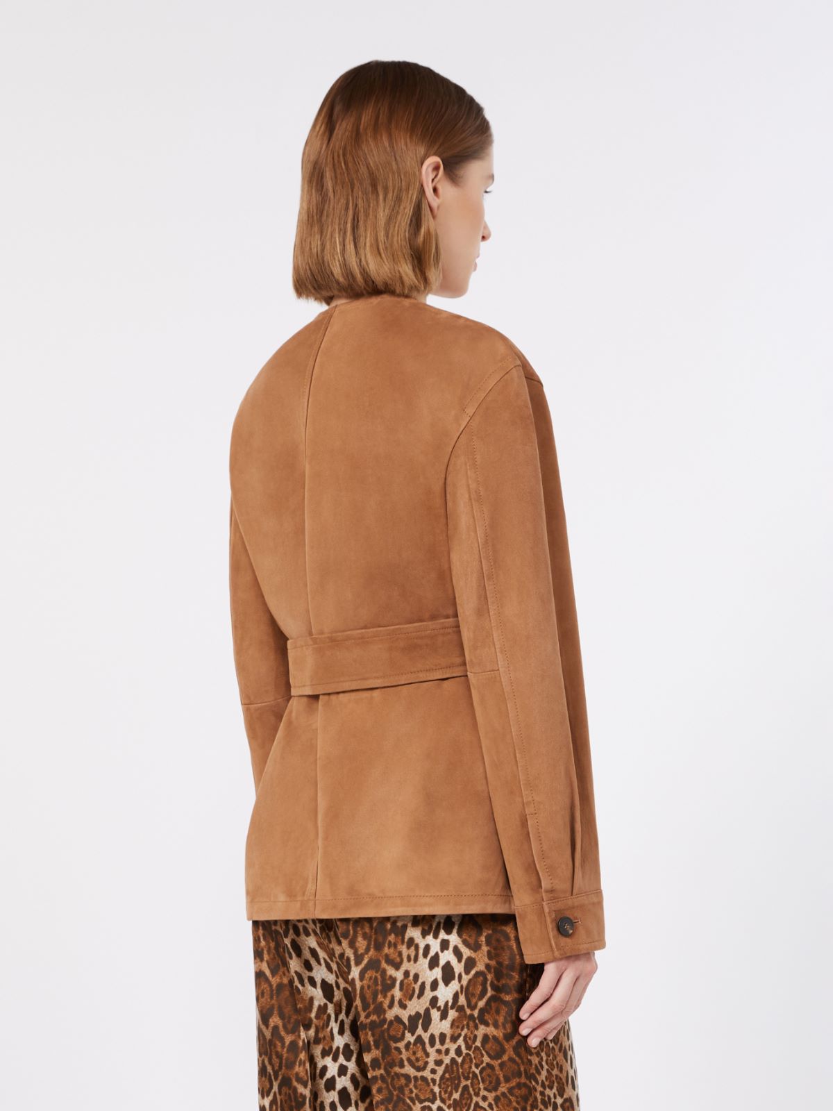 Belted suede jacket - CAMEL - Max Mara - 3