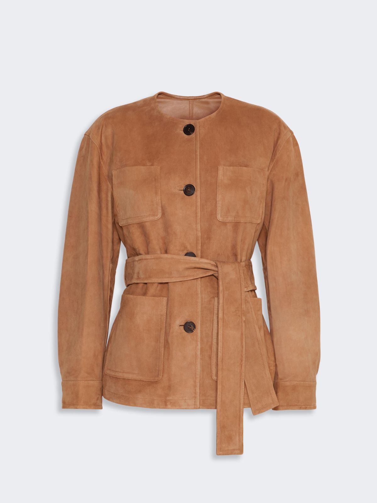 Belted suede jacket - CAMEL - Max Mara - 5
