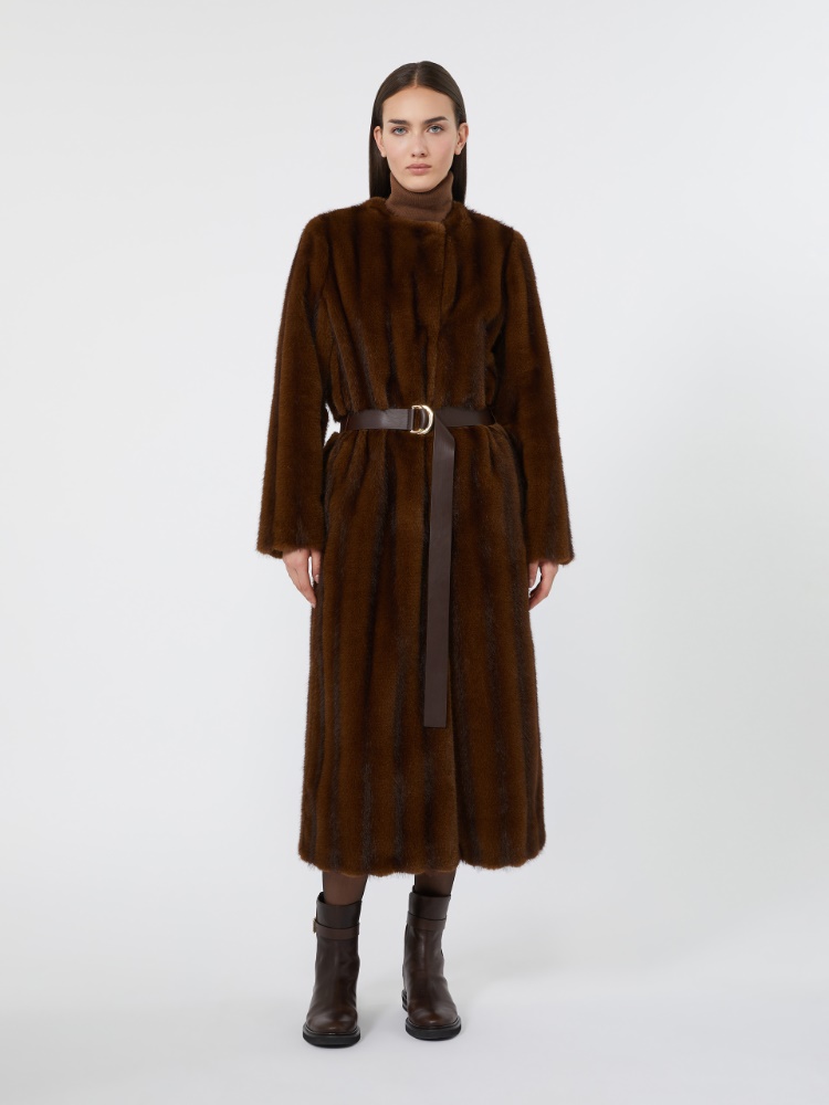 Fluffy-textured long coat - HAZELNUT BROWN - Max Mara - 2
