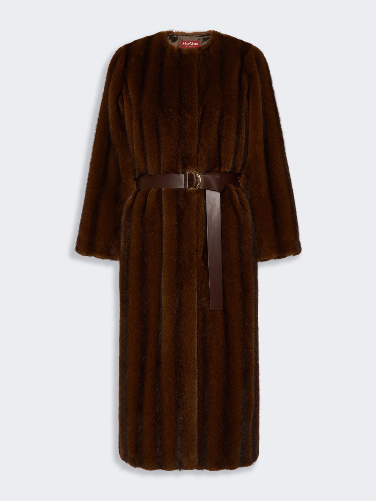 Fluffy-textured long coat - HAZELNUT BROWN - Max Mara - 5