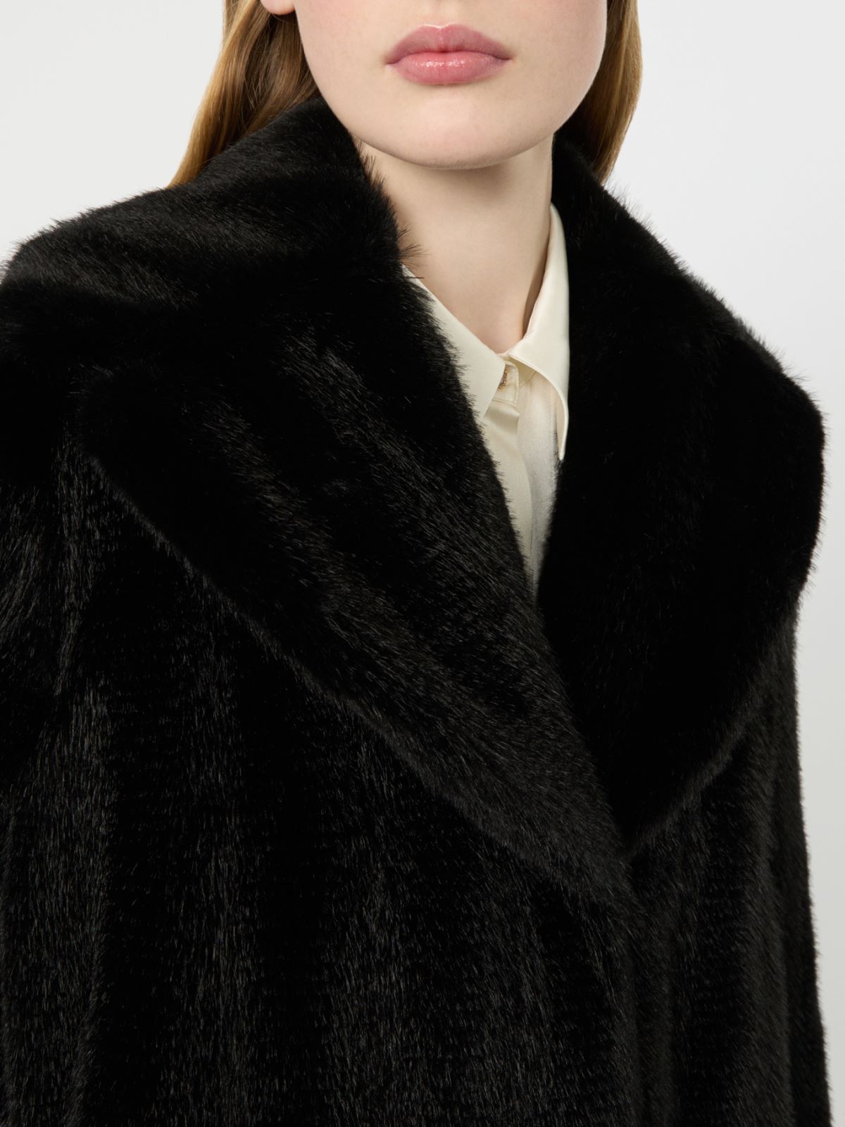 Manteau à la texture douce - NOIR - Max Mara - 4