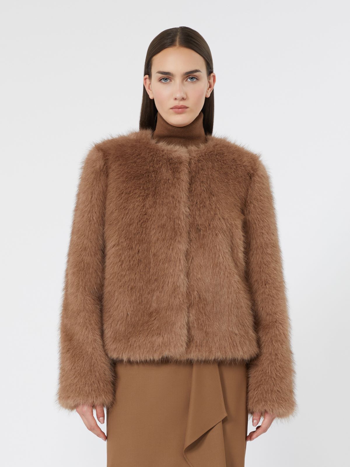 Soft-textured fabric boxy jacket - BEIGE - Max Mara - 2