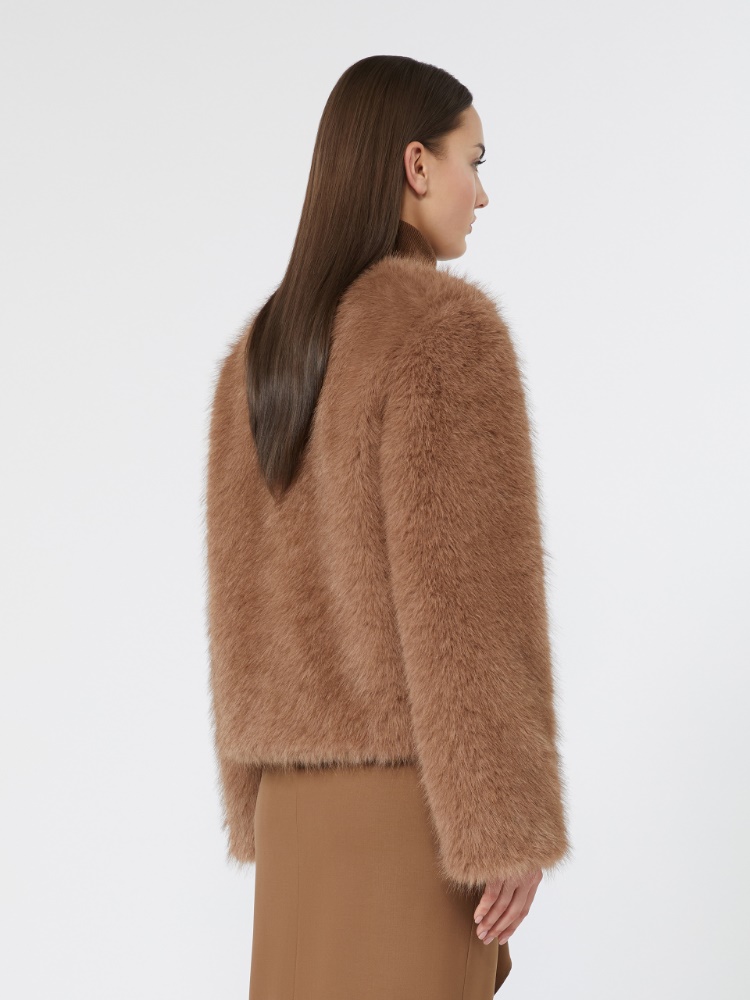 Soft-textured fabric boxy jacket - BEIGE - Max Mara - 3