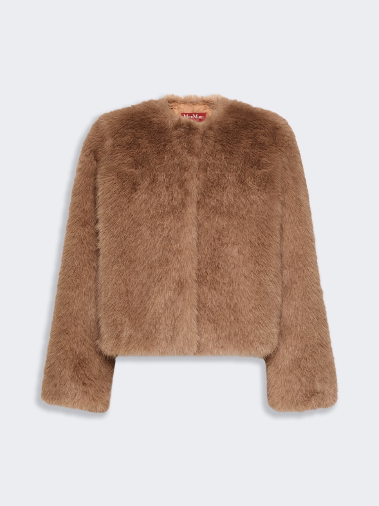 Soft-textured fabric boxy jacket - BEIGE - Max Mara - 5