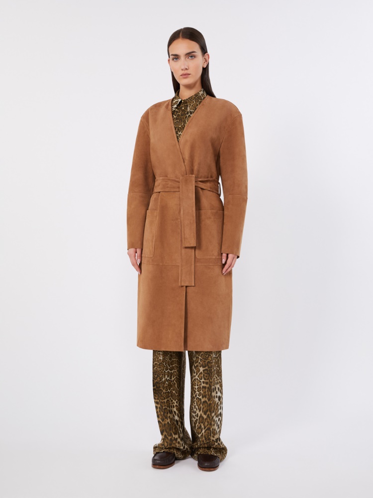 Suede duster coat - CAMEL - 2