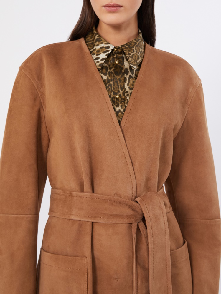 Suede duster coat - CAMEL - 4