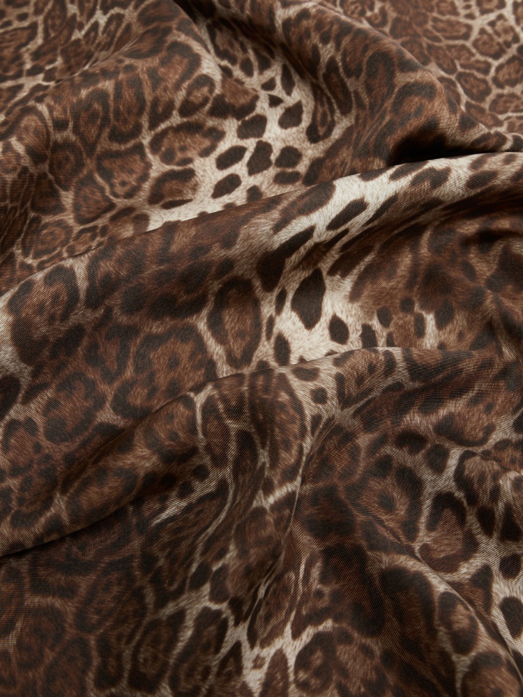 Printed silk scarf - CARAMEL - 3