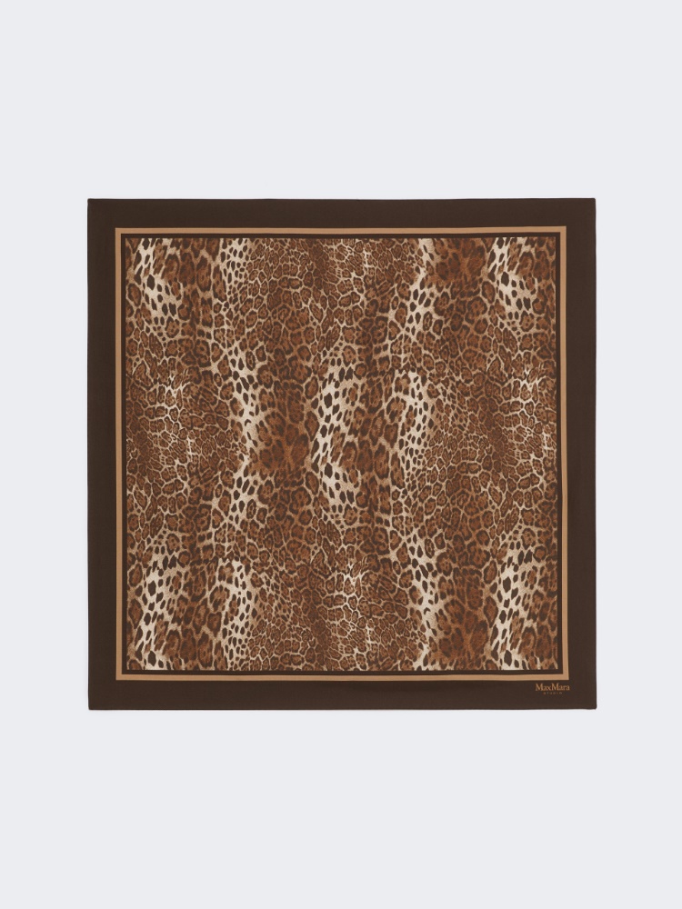 Printed silk scarf - CARAMEL