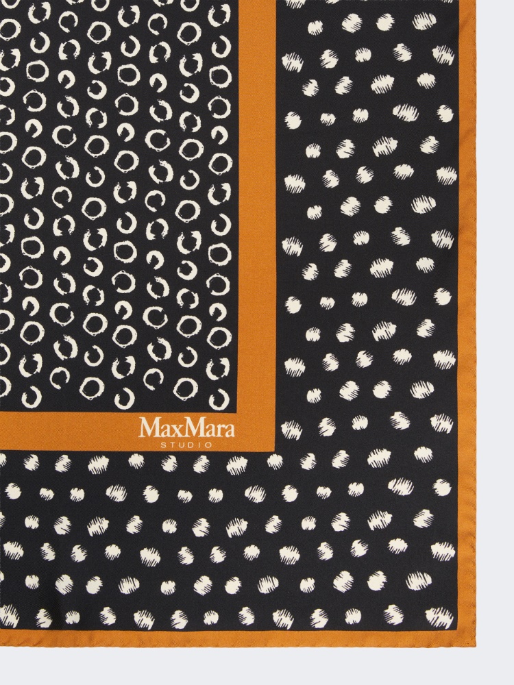 Printed silk scarf - BLACK - 2