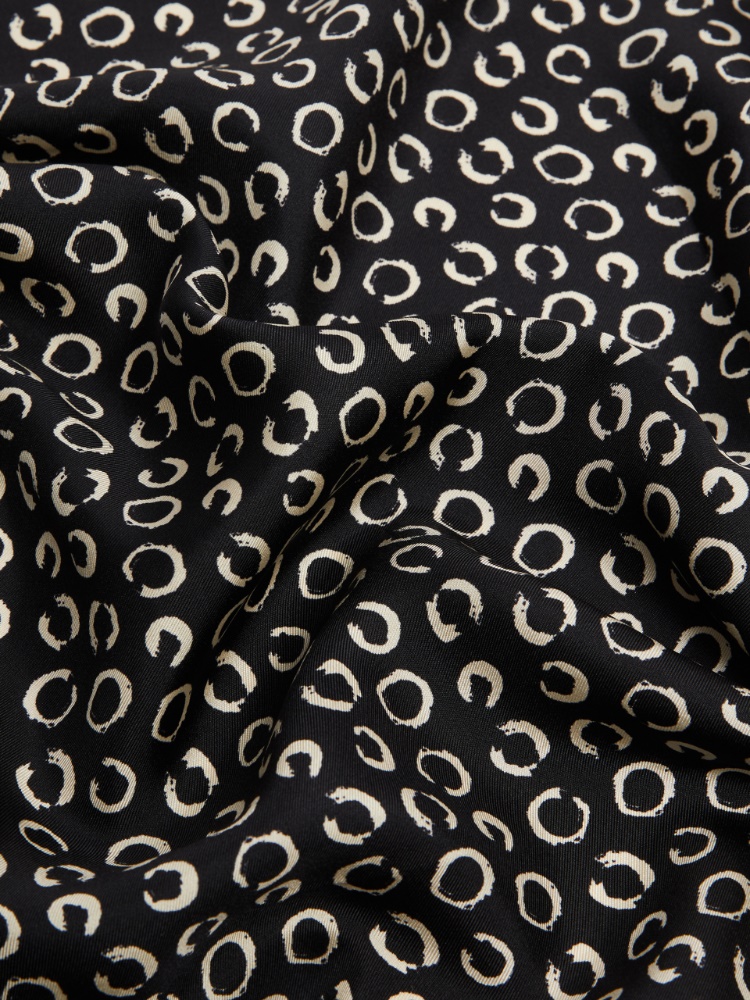 Printed silk scarf - BLACK - 3