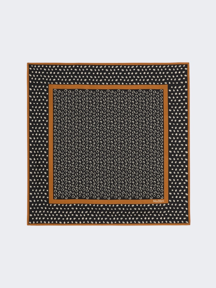Printed silk scarf - BLACK