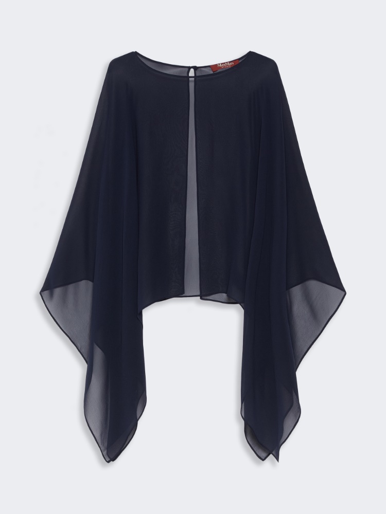 Silk georgette cropped cape