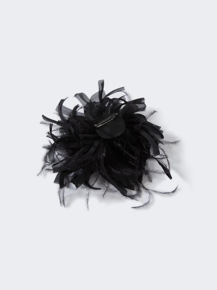 Organza flower brooch - BLACK - Max Mara - 2